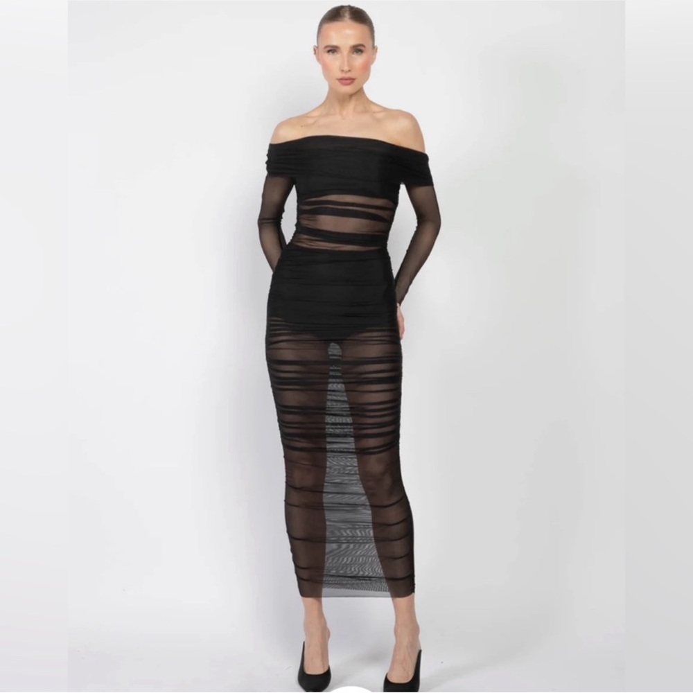 NWOT THE SEI Long Sleeve Asymmetric Dress, size S
